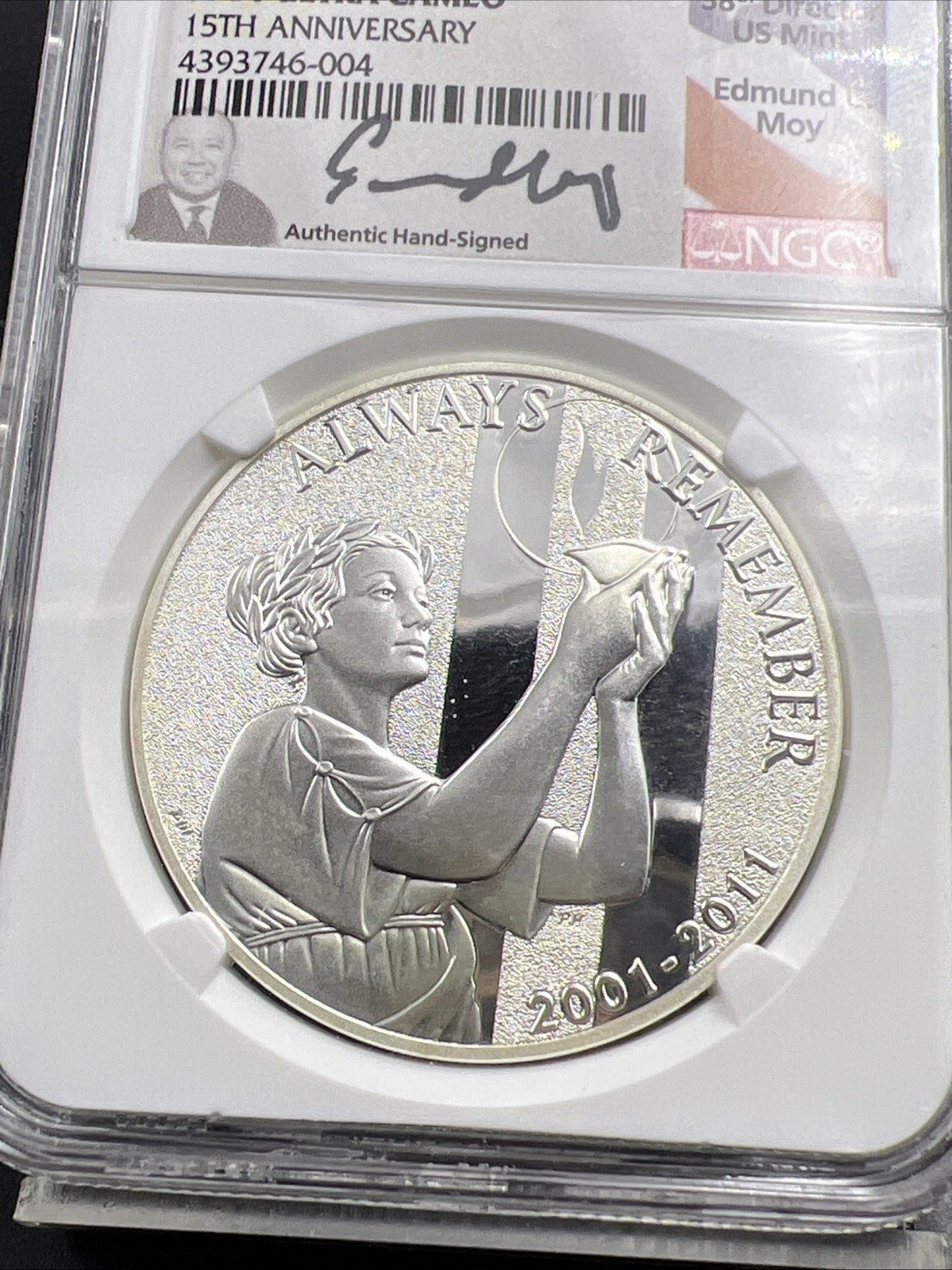 2011 W September 11th Anniversary Memorial Medal NGC PF70 UCAM Moy Signature LBL