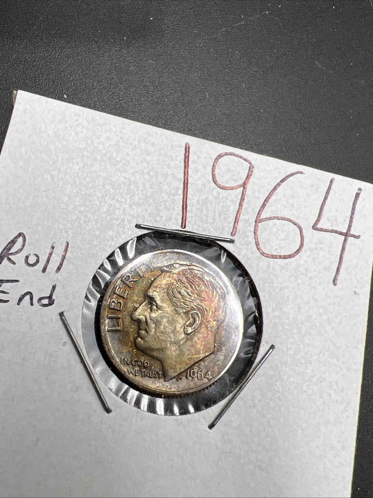 Toner Trio 3 Nice toned 1964 Roosevelt Silver Dime Coins BU UNC SKURLLEND#2025A