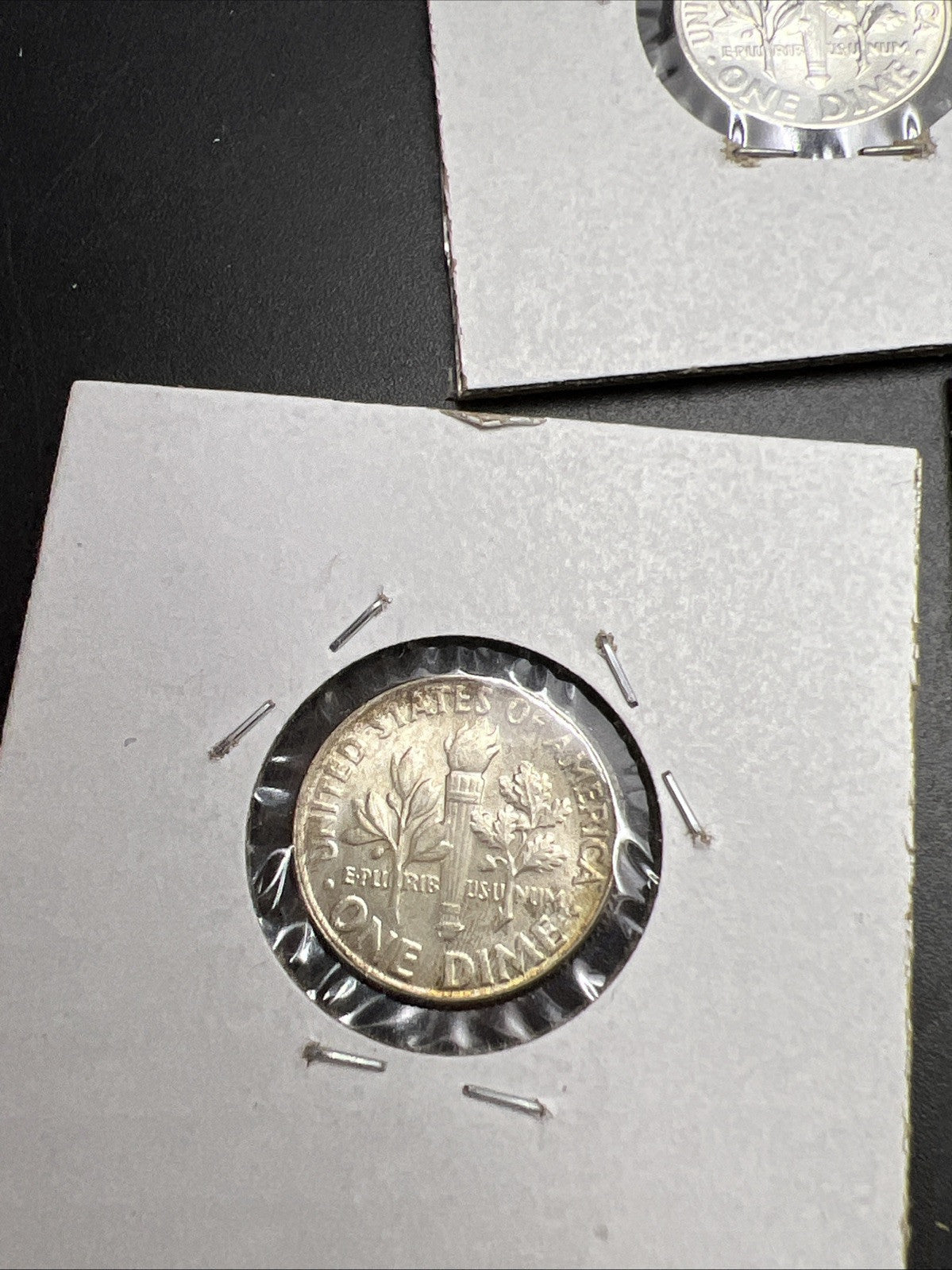 Toner Trio 3 Nice toned 1964 Roosevelt Silver Dime Coins BU UNC SKURLLEND#2025A