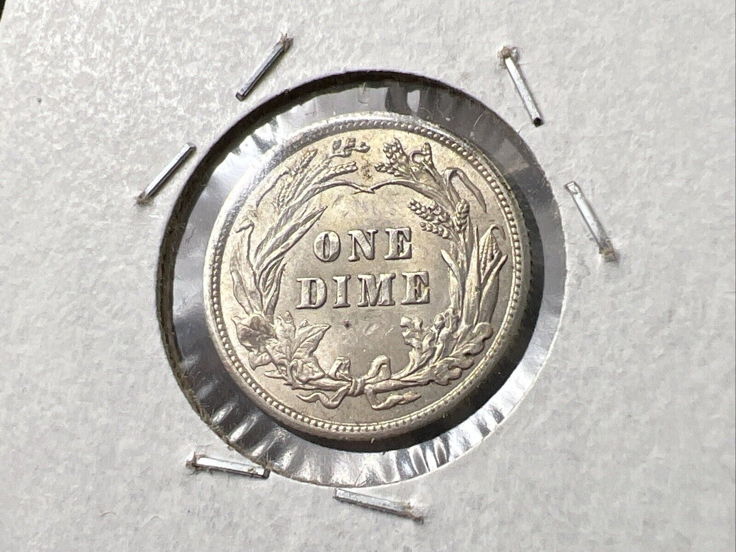 1906 P 10c Barber Silver Dime Coin Choice AU Details Graffiti