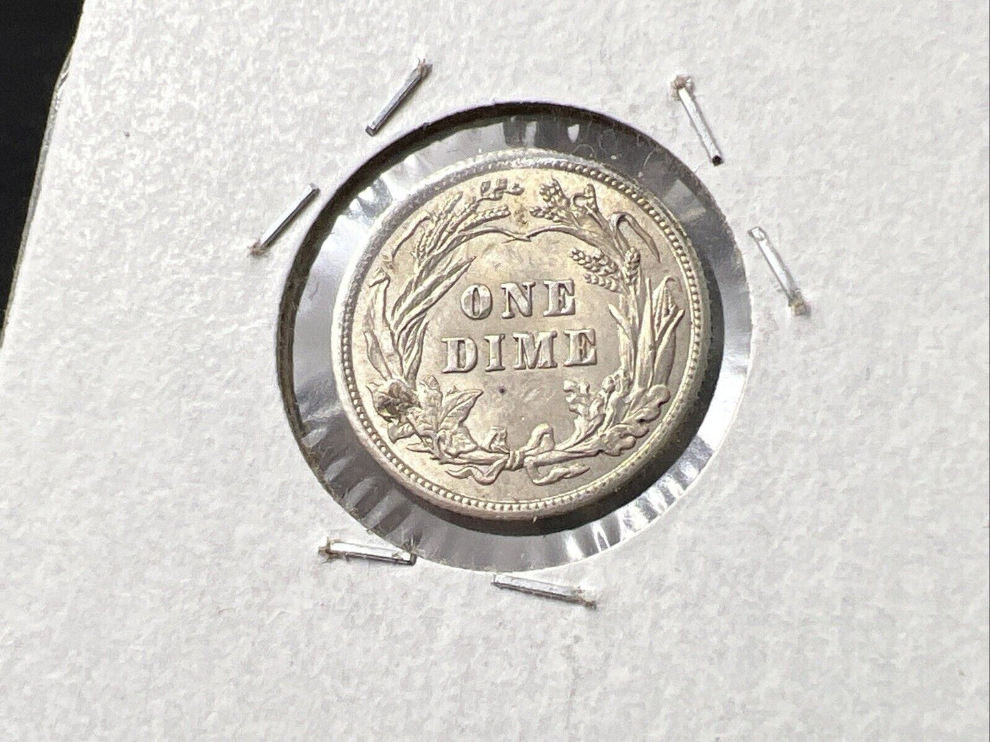 1906 P 10c Barber Silver Dime Coin Choice AU Details Graffiti