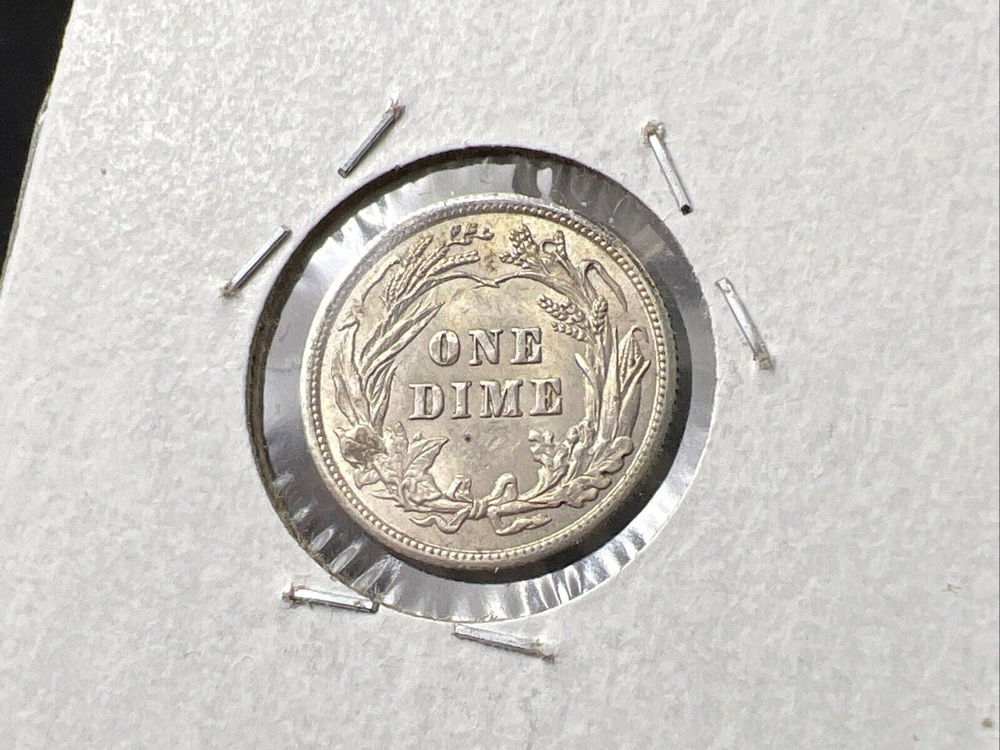 1906 P 10c Barber Silver Dime Coin Choice AU Details Graffiti