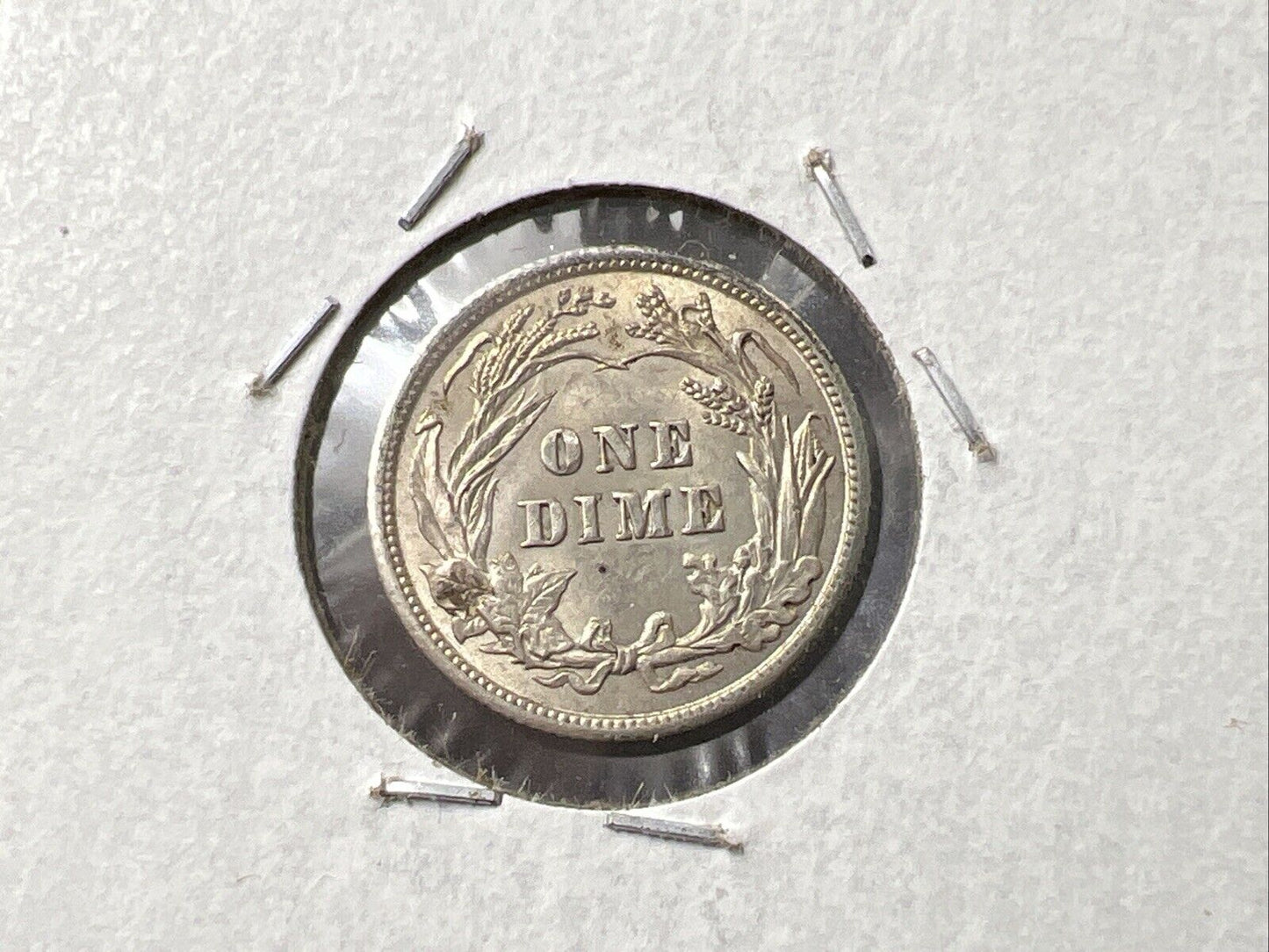 1906 P 10c Barber Silver Dime Coin Choice AU Details Graffiti