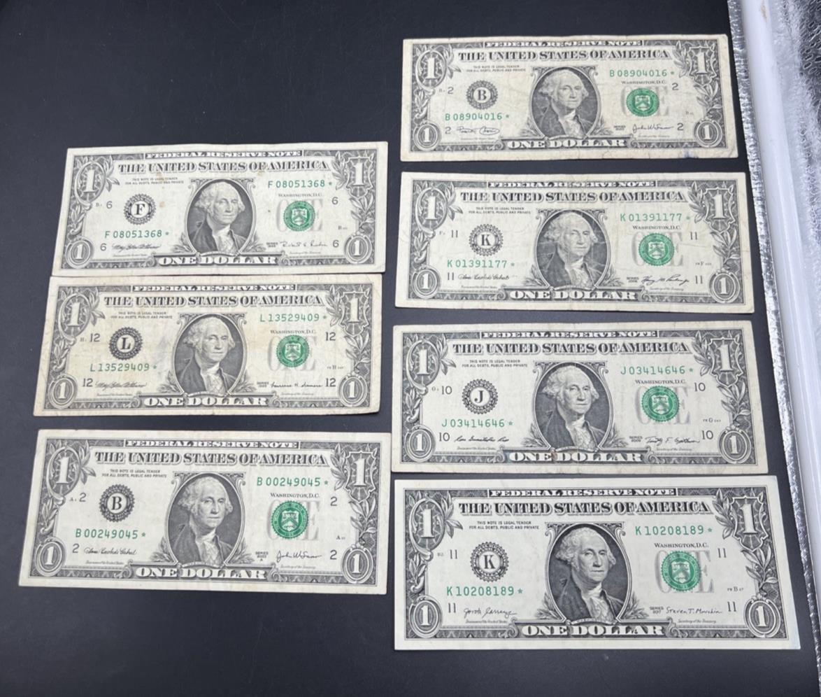Lot of 7 Different * Star FRN Notes 1995 1999 2003 2003A 2006 2009 2017 Circ #89