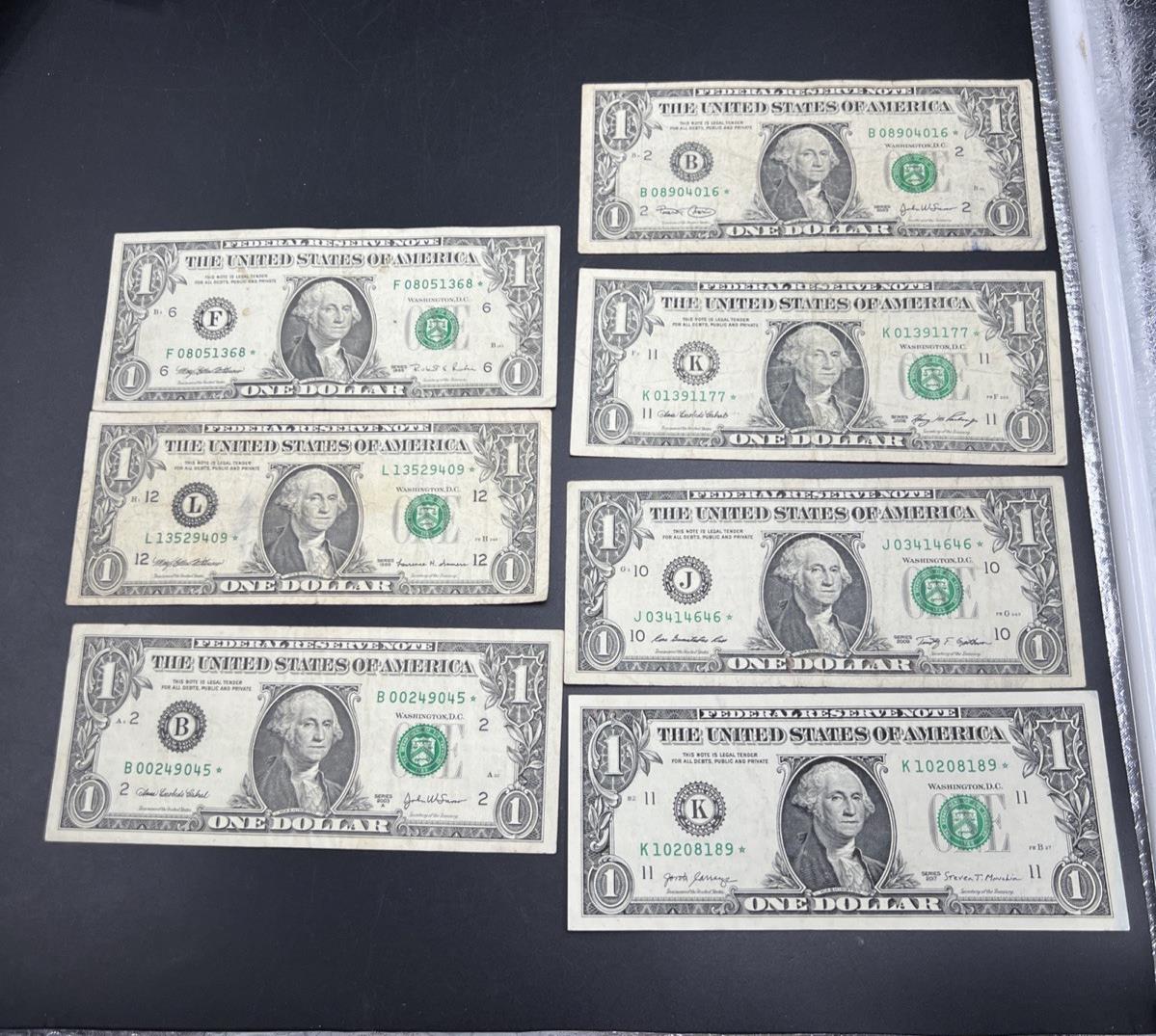 Lot of 7 Different * Star FRN Notes 1995 1999 2003 2003A 2006 2009 2017 Circ #89