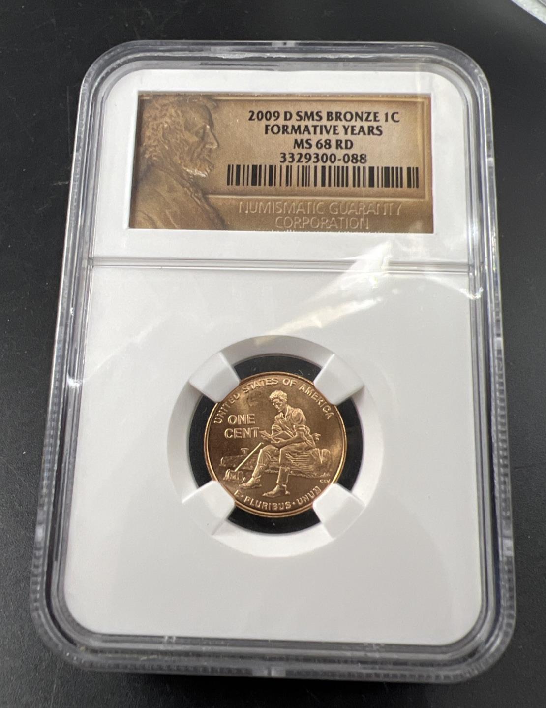 2009 1c D SMS Lincoln Cent Formative Years Centennial Commemorative Coin MS68 RD
