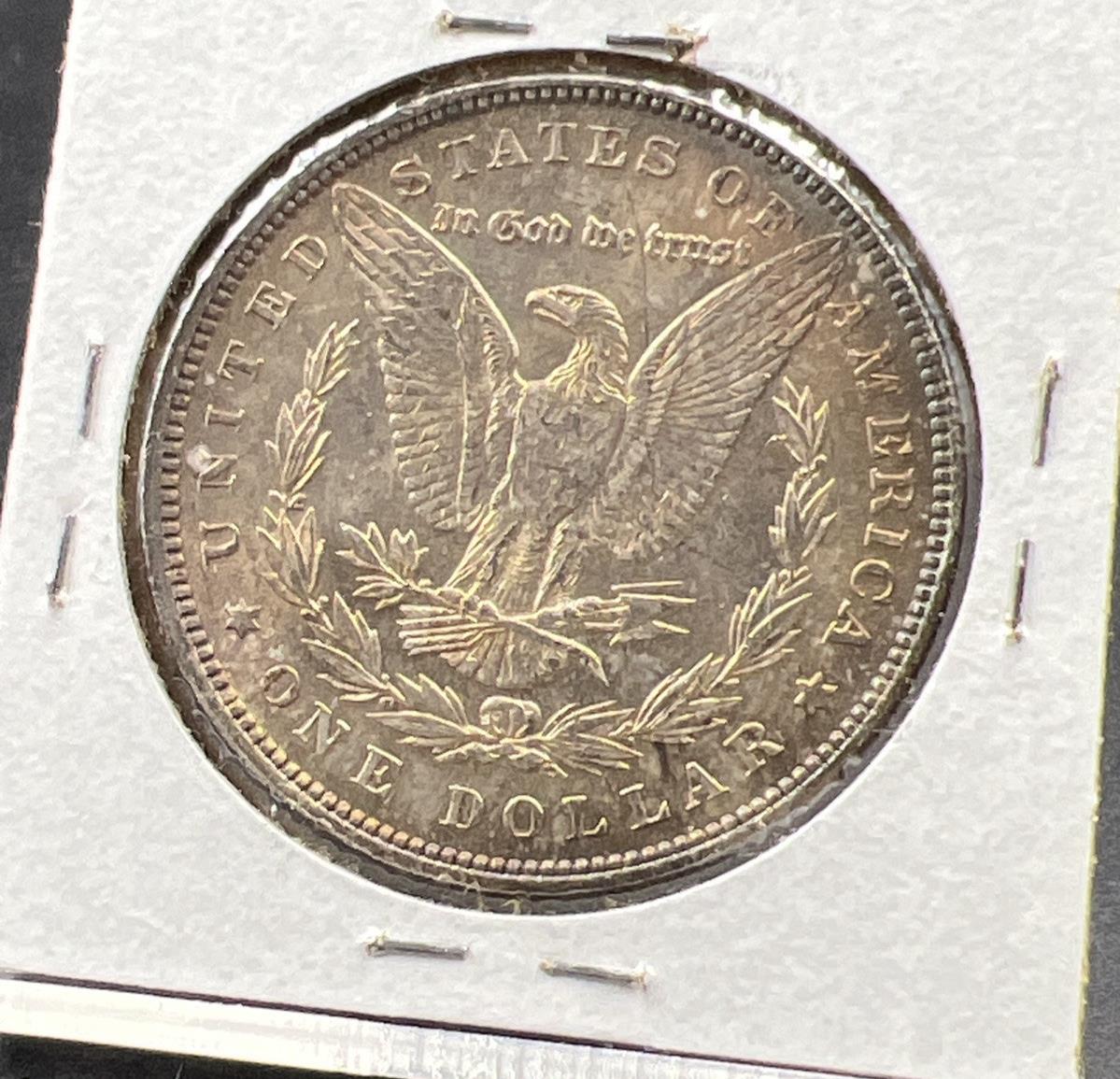 1887 P $1 Morgan Silver Dollar Coin Choice AU Neat Toning