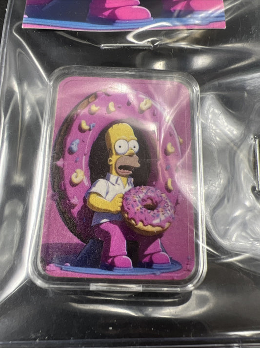 Simpsons Homer Doughnut Chairman 1 oz Silver #90/100 minted