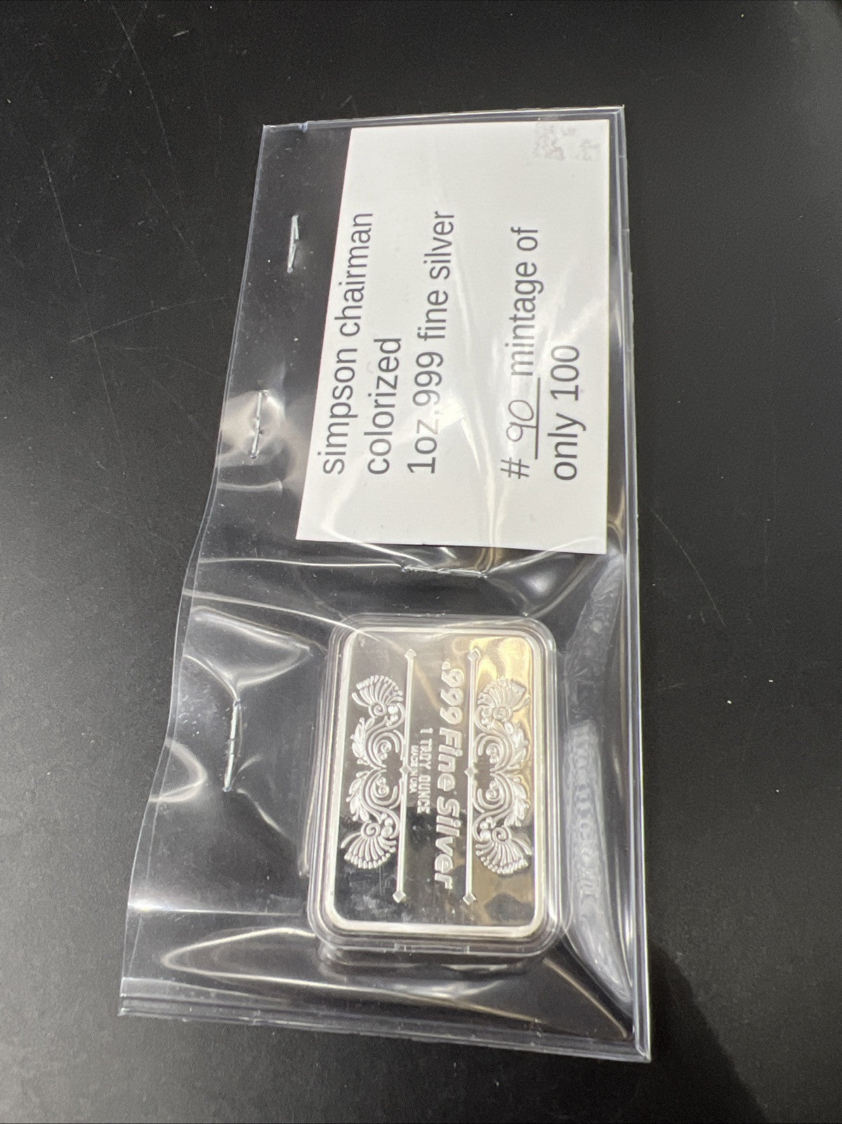 Simpsons Homer Doughnut Chairman 1 oz Silver #90/100 minted