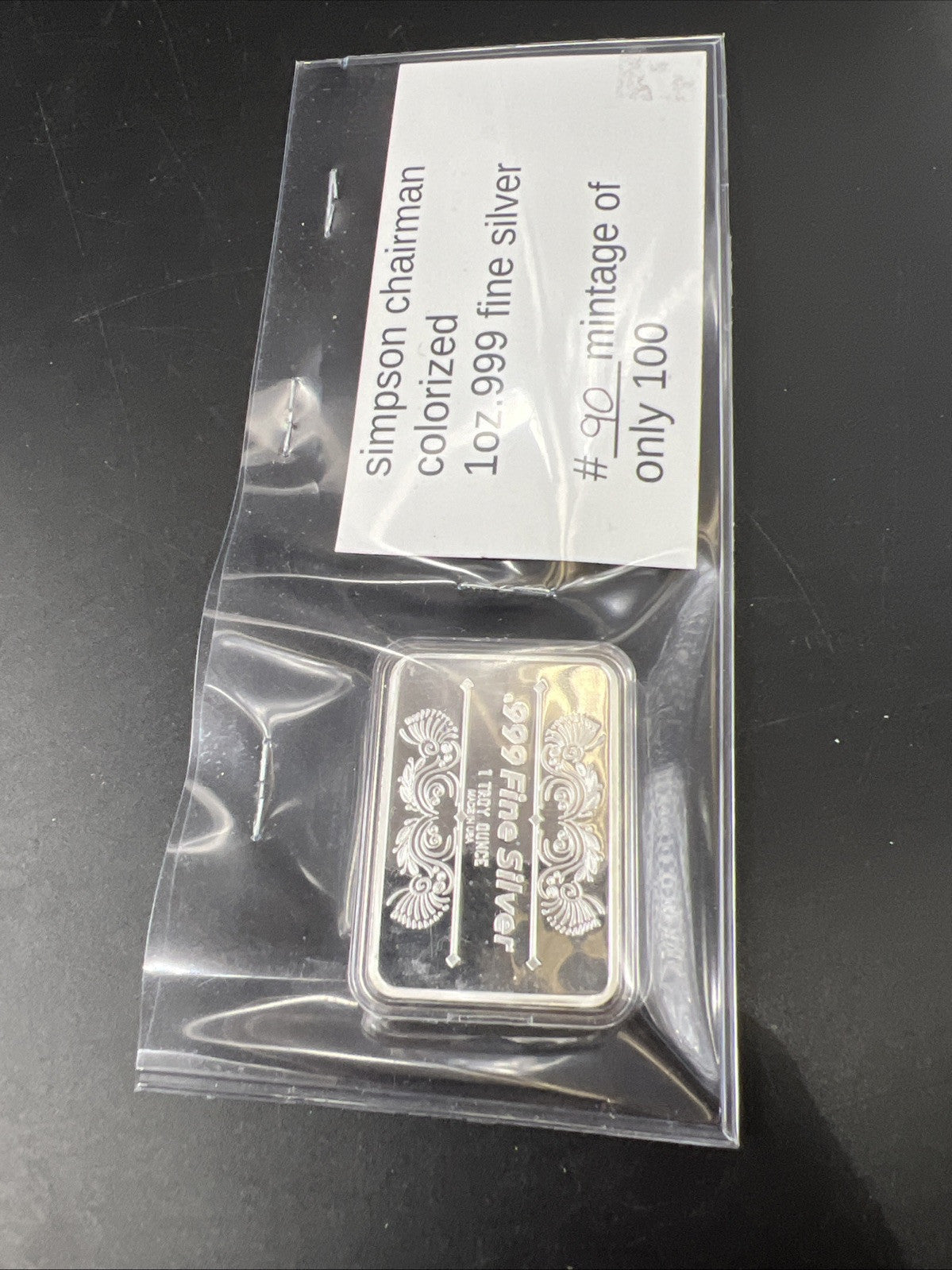 Simpsons Homer Doughnut Chairman 1 oz Silver #90/100 minted