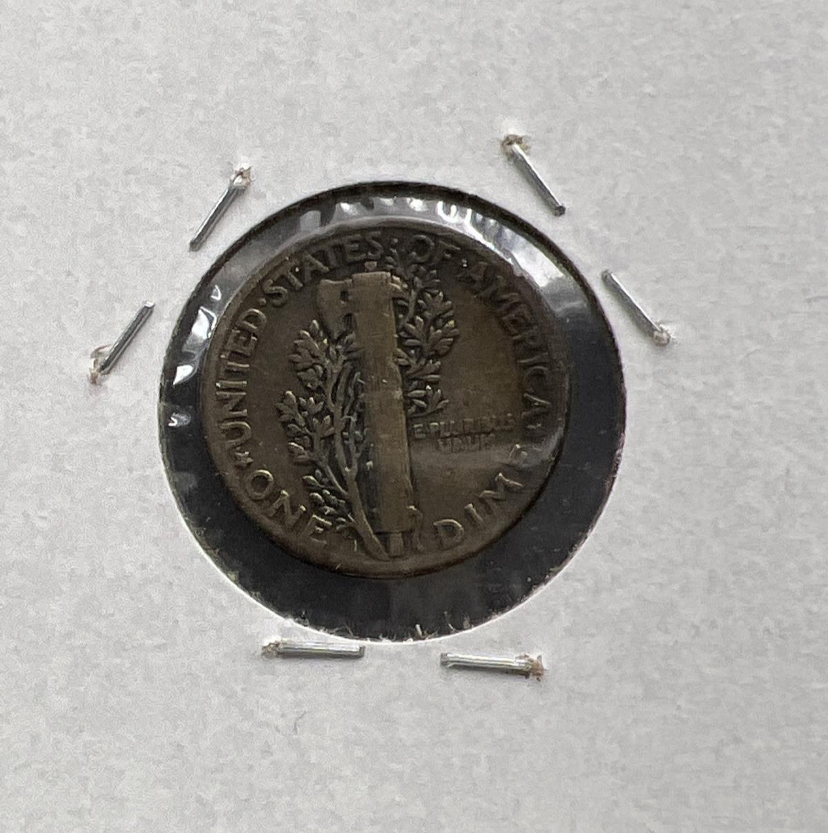 1934 P 10c Mercury Silver Dime Coin Neat Blue Toning Toner