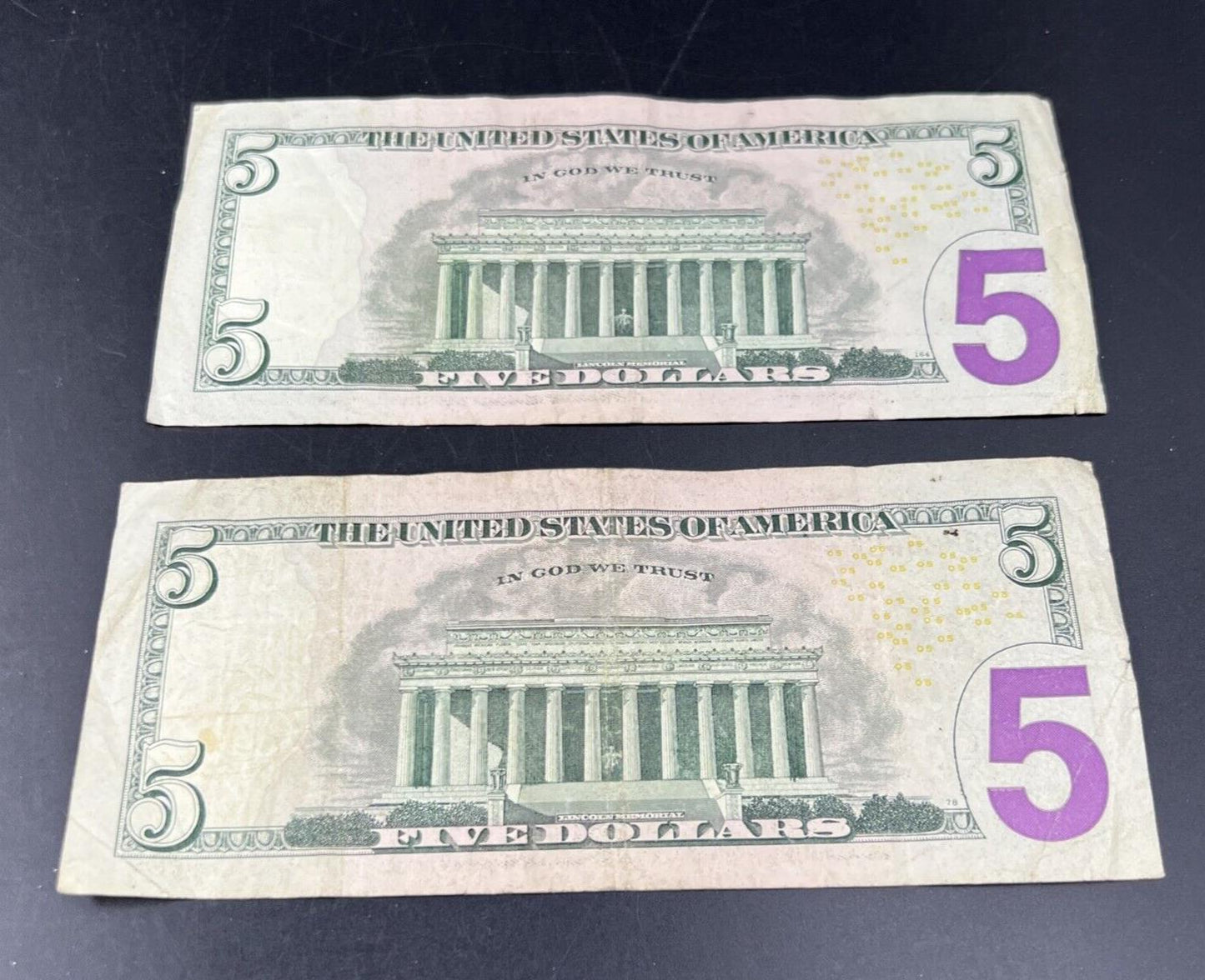 Lot of 2 2013 * Star $5 FRN Federal Reserve Notes Circulated #821