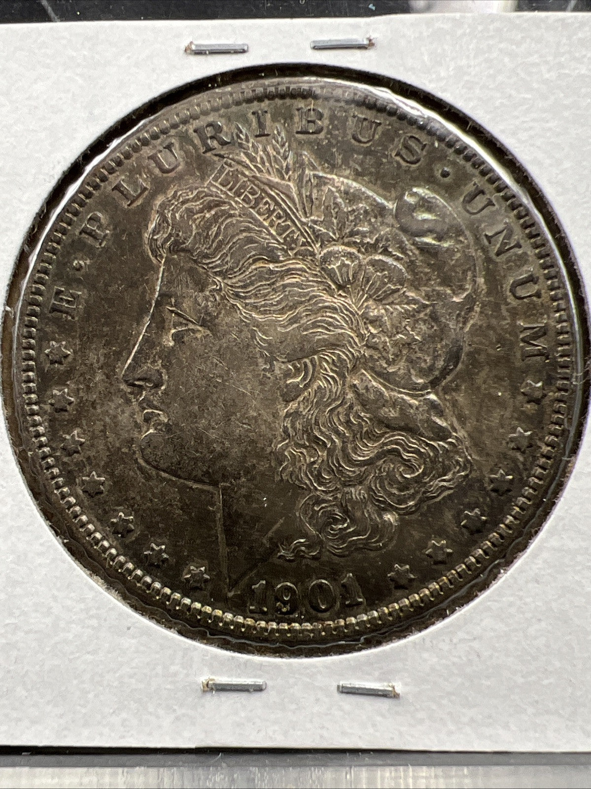 1901 O $1 Morgan Silver Dollar Coin XF / AU Neat Toning Toner