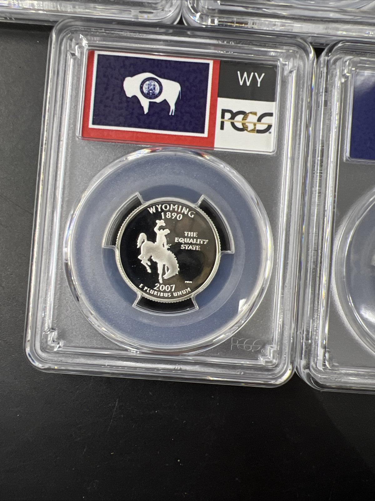 2007 S Complete 5 Coin Silver Proof Quarter Set PCGS Graded PR69 DCAM Flag Label