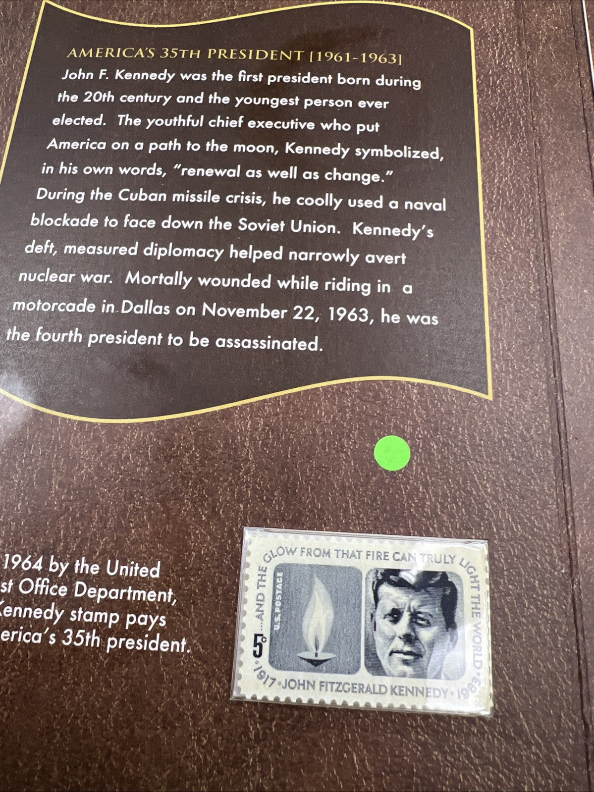 2015 Coin and Chronicles John F Kennedy JFK Set Coin & Medal OGP Used #A