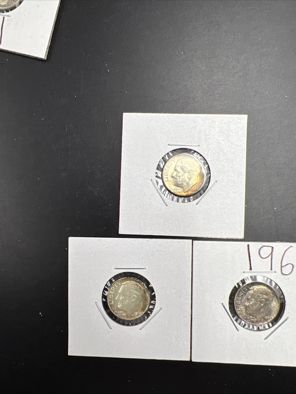 Toner Trio 3 Nice toned 1964 Roosevelt Silver Dime Coins BU UNC SKUGN#2025A