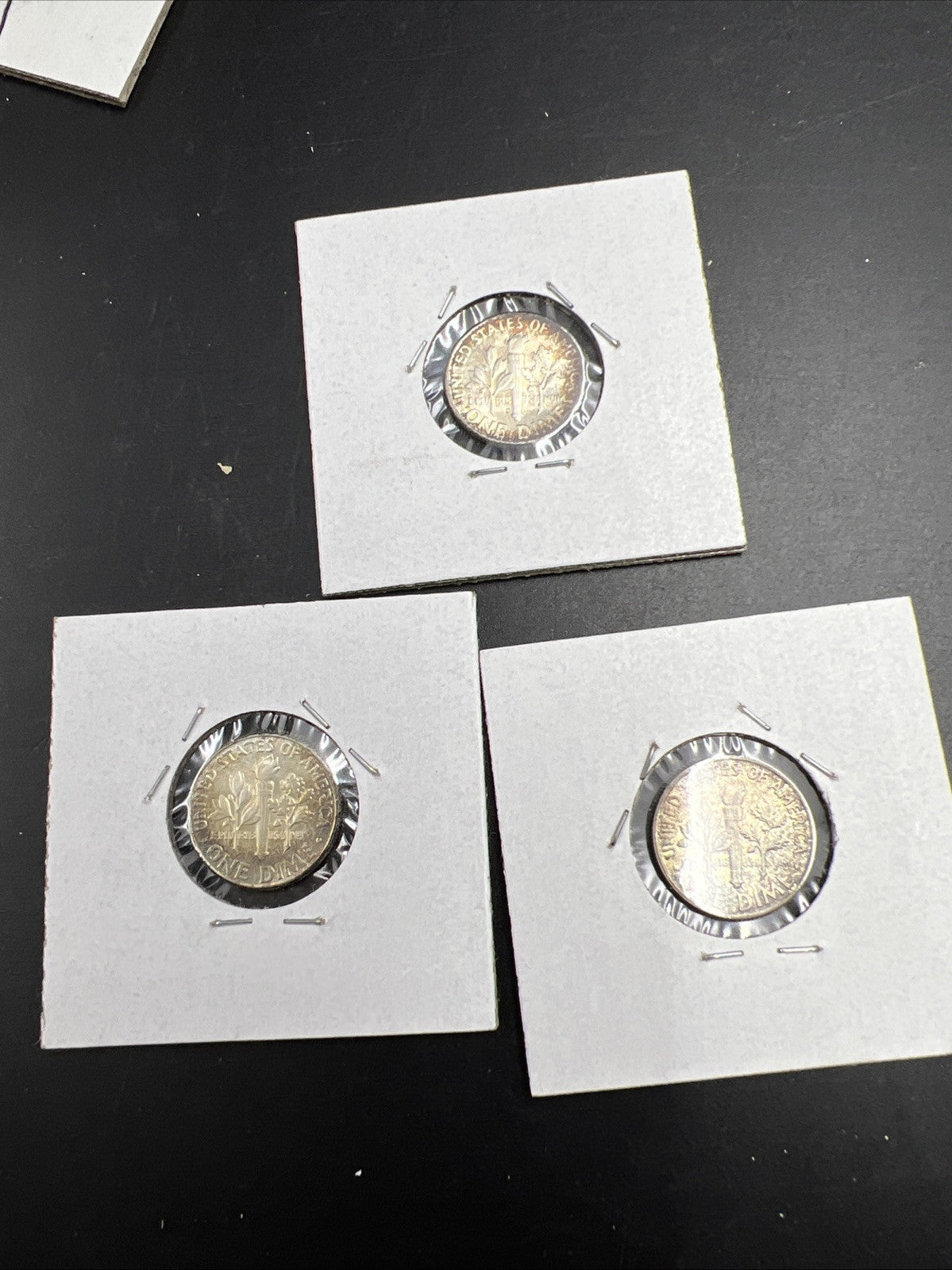 Toner Trio 3 Nice toned 1964 Roosevelt Silver Dime Coins BU UNC SKUGN#2025A