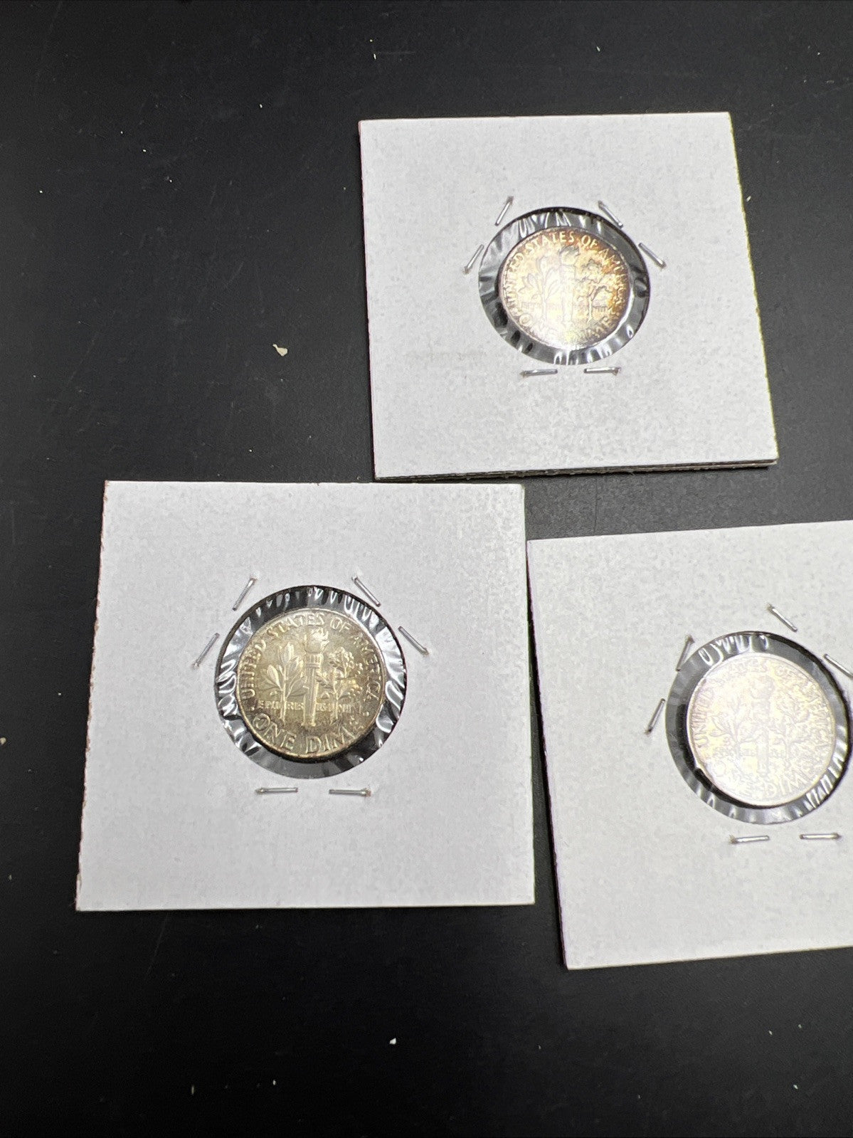 Toner Trio 3 Nice toned 1964 Roosevelt Silver Dime Coins BU UNC SKUGN#2025A