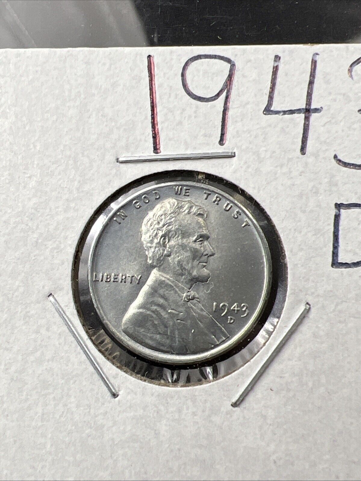 1943 D 1c Steel Lincoln Wheat Cent Coin Gem BU UNC
