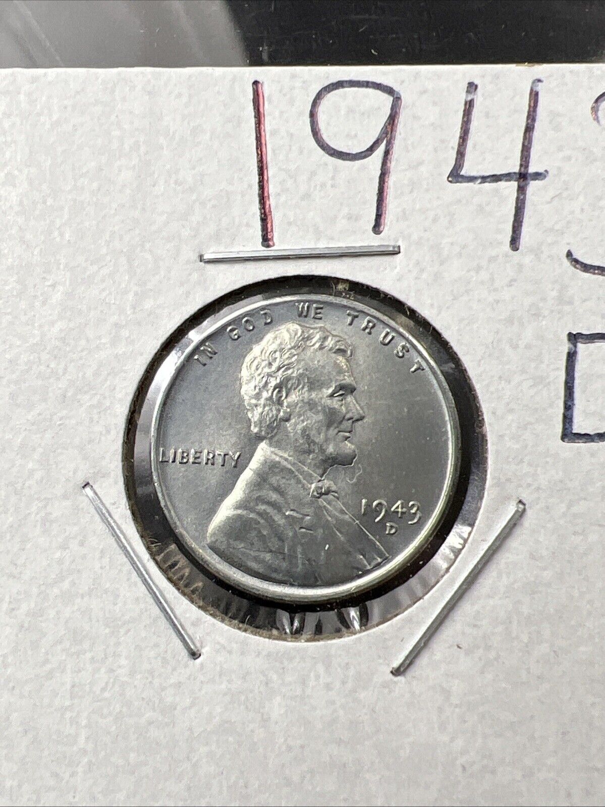 1943 D 1c Steel Lincoln Wheat Cent Coin Gem BU UNC