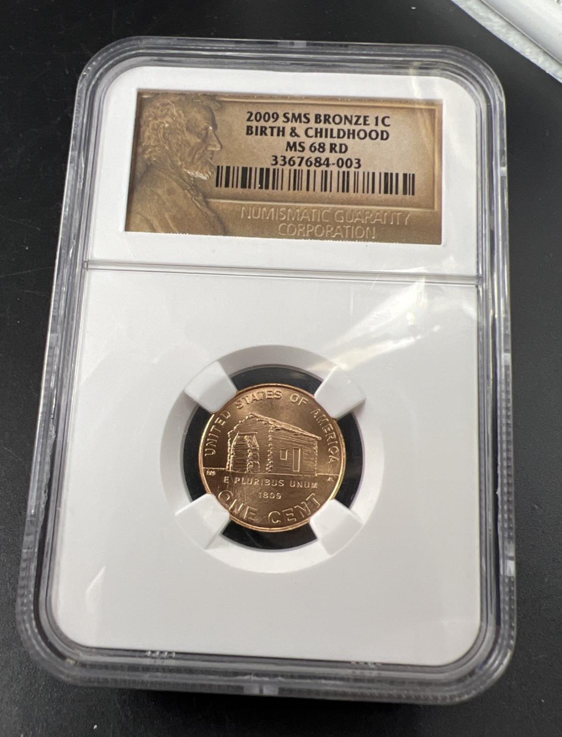 2009 P 1c Lincoln Birth & Childhood Commemorative Cent SMS MS68 NGC #003