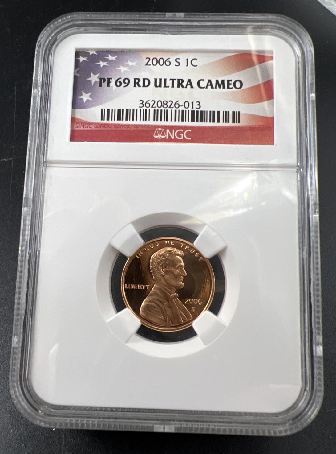 2006 S 1c Lincoln Memorial Cent Penny Coin Proof NGC PF69 UCAM USA Flag Label