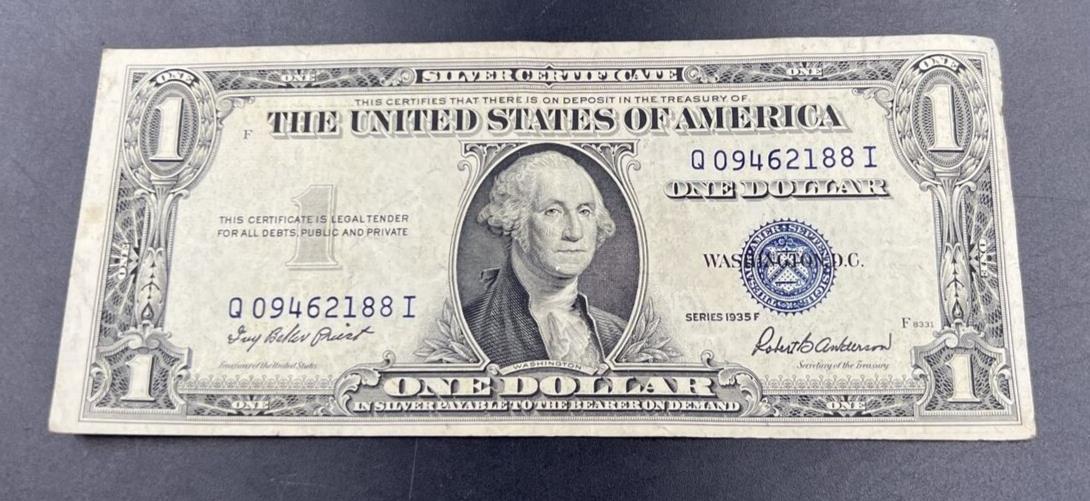 1935 F $1 Silver Certificate Blue Seal Note Very Fine Circ Neat Serial SKU#188