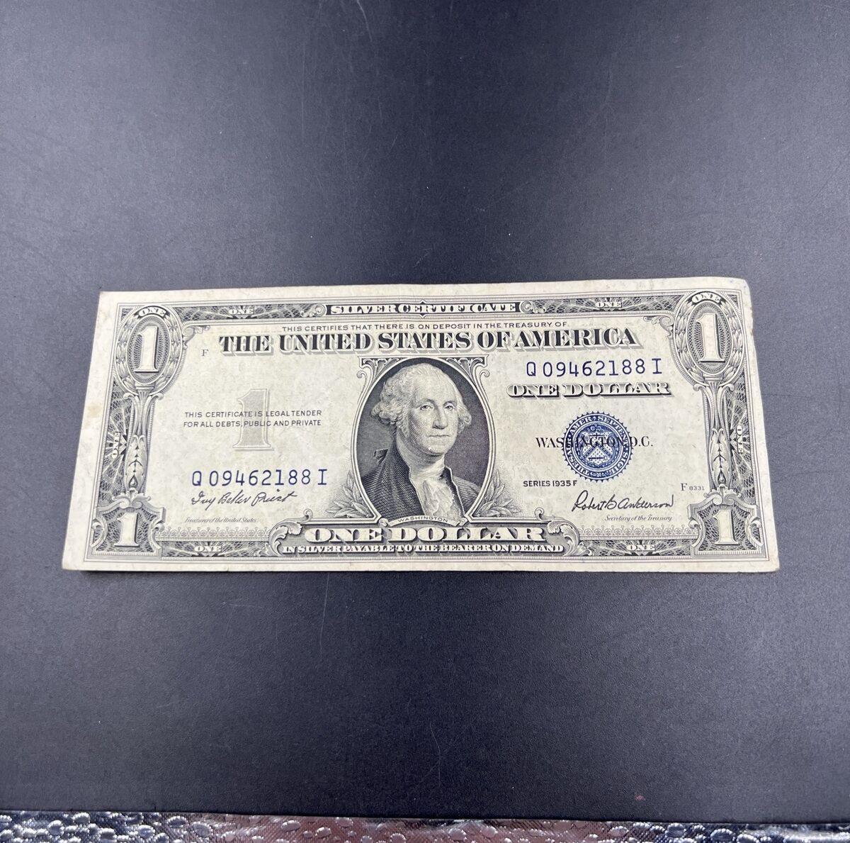 1935 F $1 Silver Certificate Blue Seal Note Very Fine Circ Neat Serial SKU#188