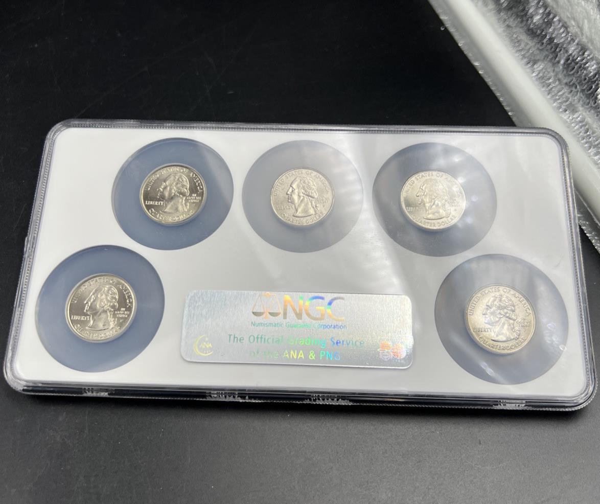 2004 P Complete 5 Coin BU State Quarters Set NGC MS65 Texas Florida Iowa & more!