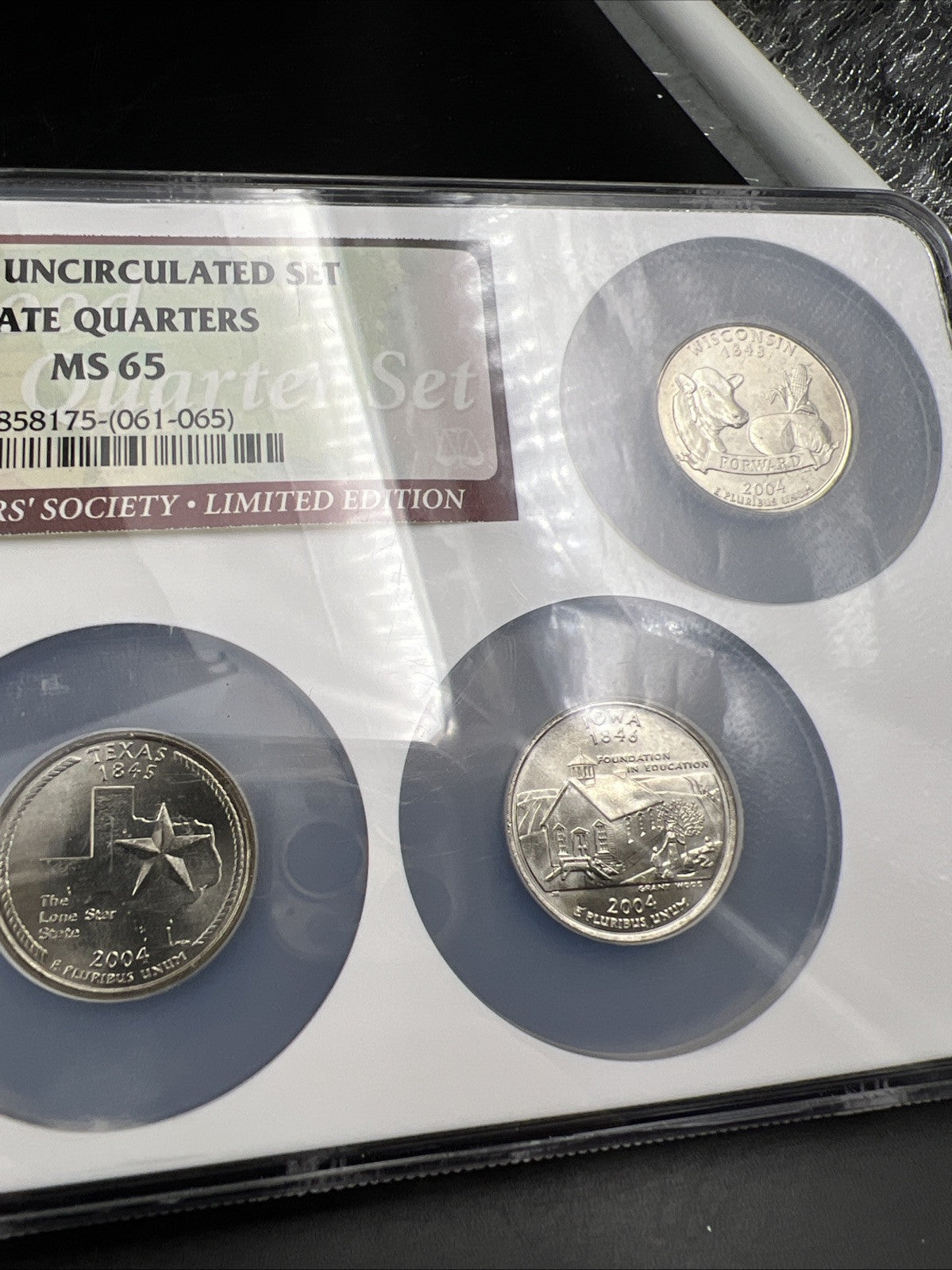 2004 P Complete 5 Coin BU State Quarters Set NGC MS65 Texas Florida Iowa & more!