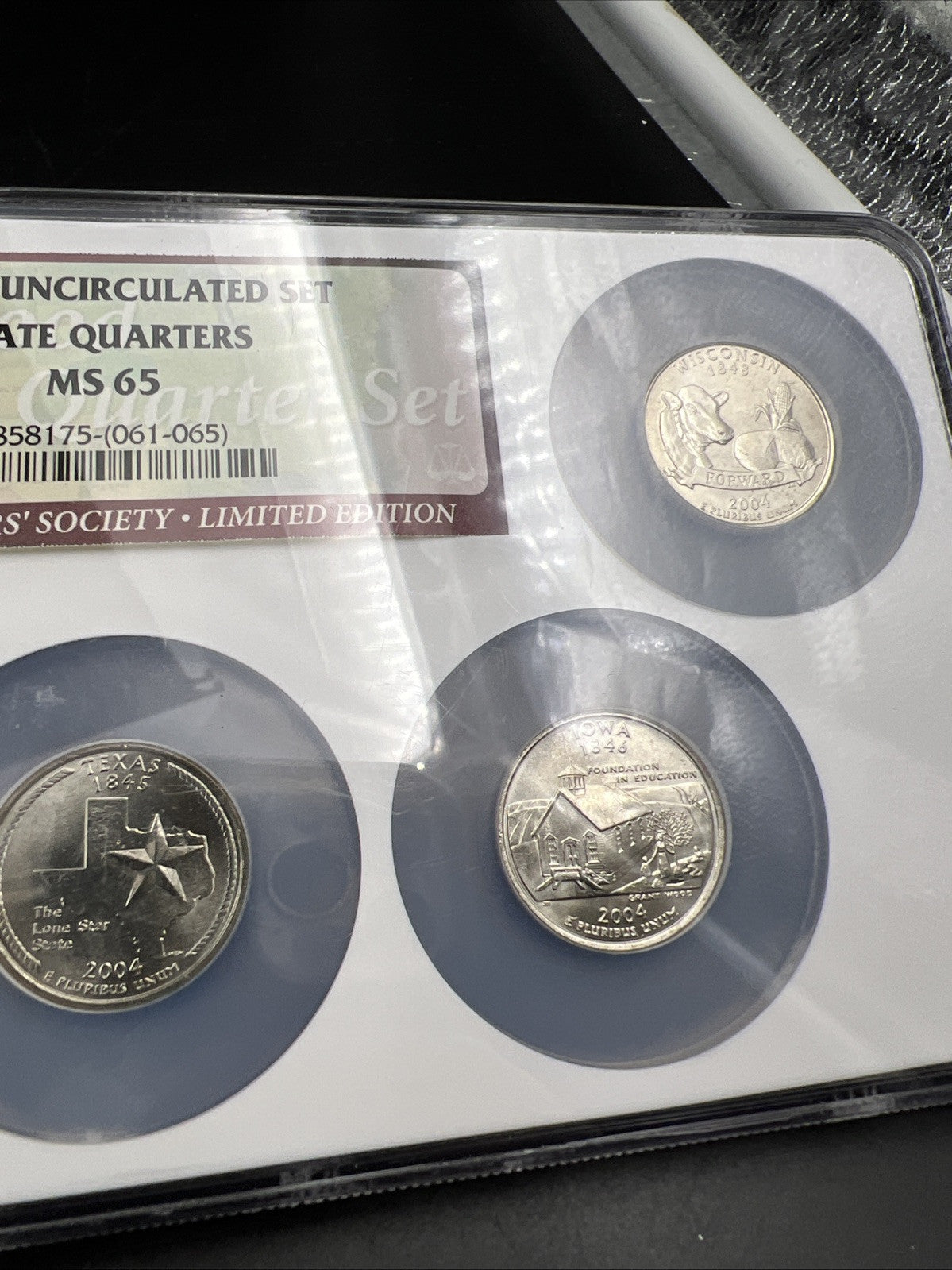 2004 P Complete 5 Coin BU State Quarters Set NGC MS65 Texas Florida Iowa & more!