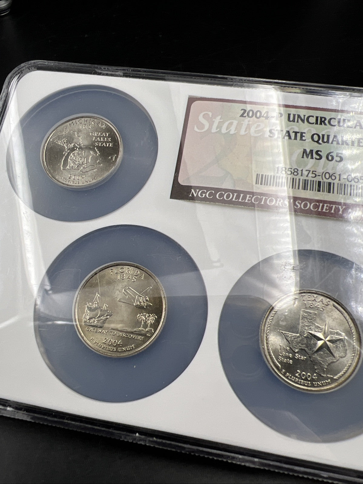 2004 P Complete 5 Coin BU State Quarters Set NGC MS65 Texas Florida Iowa & more!