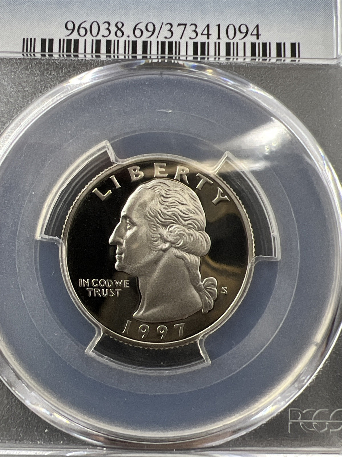 1997 S 25c Clad Copper Nickel Washington Quarter Coin PCGS PR69 DCAM #705