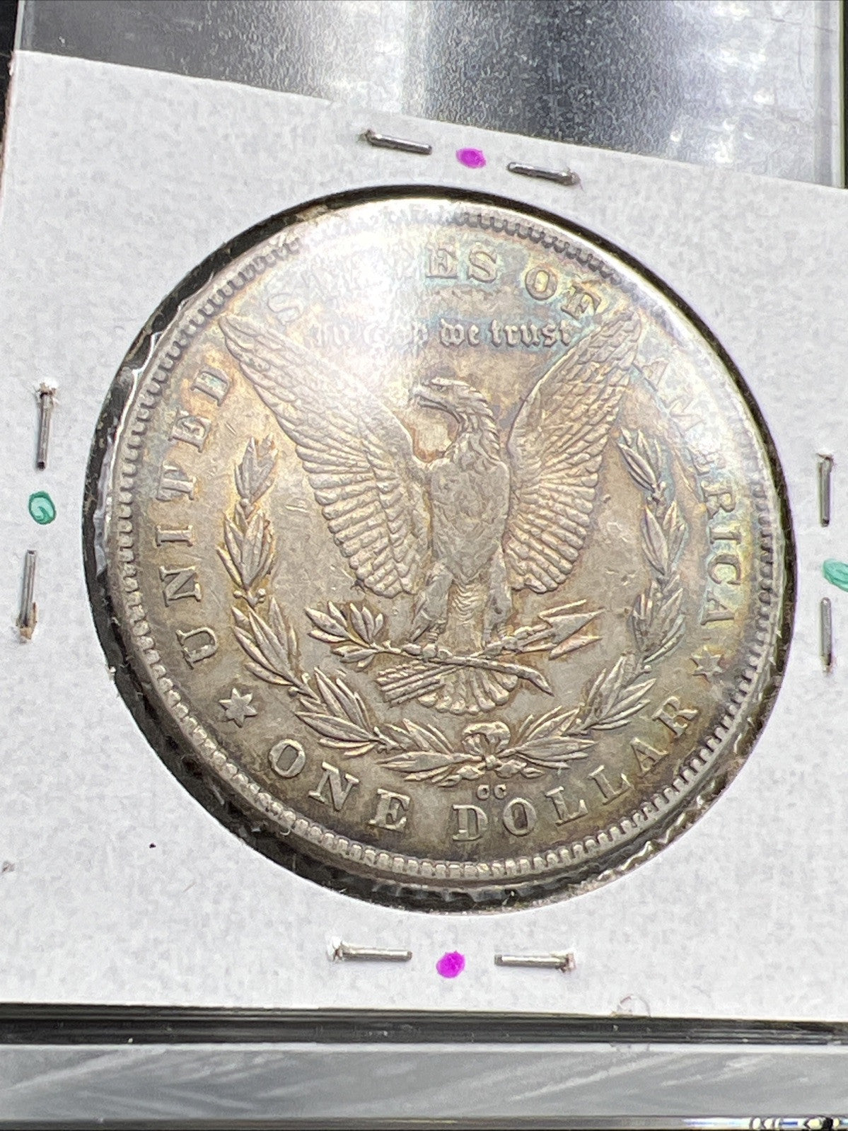 1878 CC $1 Morgan Silver Dollar Coin Choice XF EF Extra Fine PQ Rainbow Toning