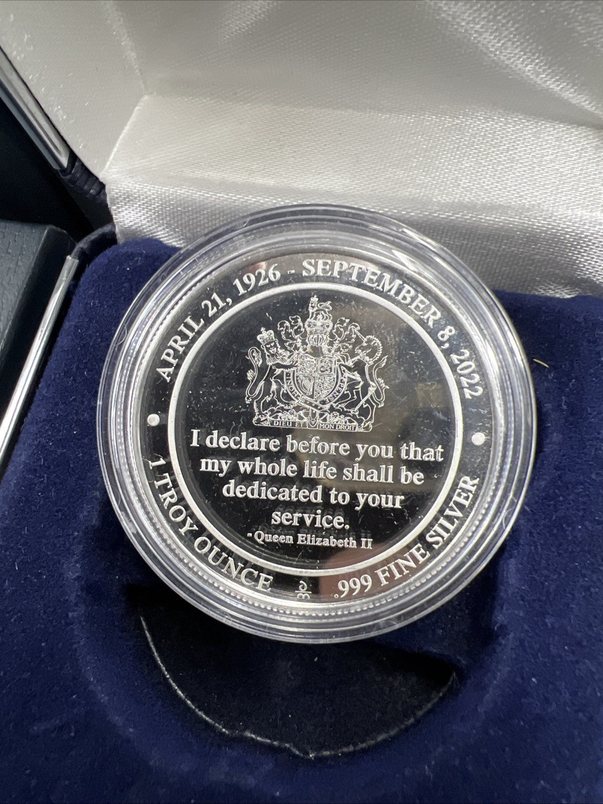 2022 Her Majesty Queen Elizabeth II 1 Oz Silver Danbury Mint CH UNC