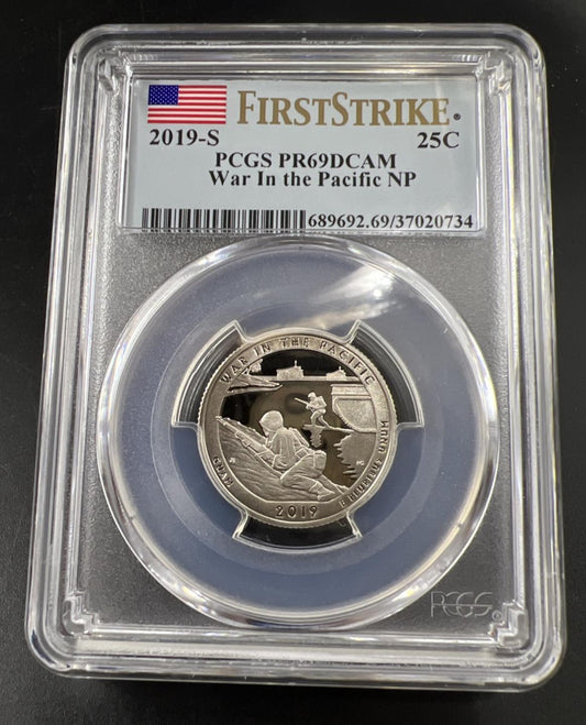 2019 S 25c War In The Pacific ATB Clad Copper Nickel Quarter PCGS PR69 DCAM