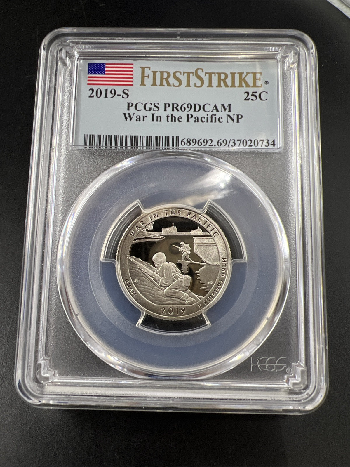 2019 S 25c War In The Pacific ATB Clad Copper Nickel Quarter PCGS PR69 DCAM