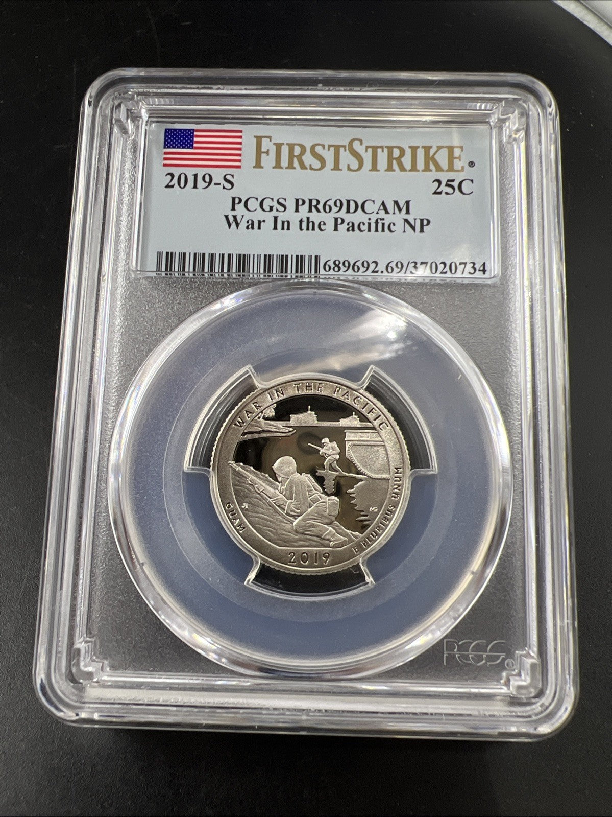 2019 S 25c War In The Pacific ATB Clad Copper Nickel Quarter PCGS PR69 DCAM