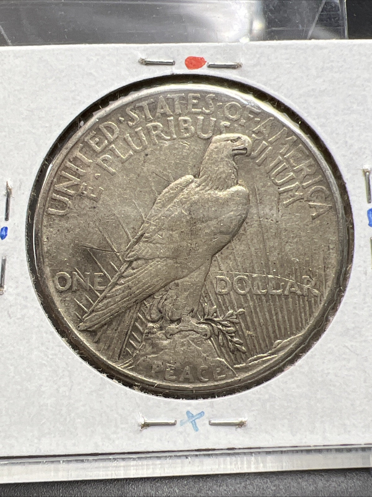 1921 P $1 Peace Silver Dollar Coin Scratched Reverse VF Details Circulated