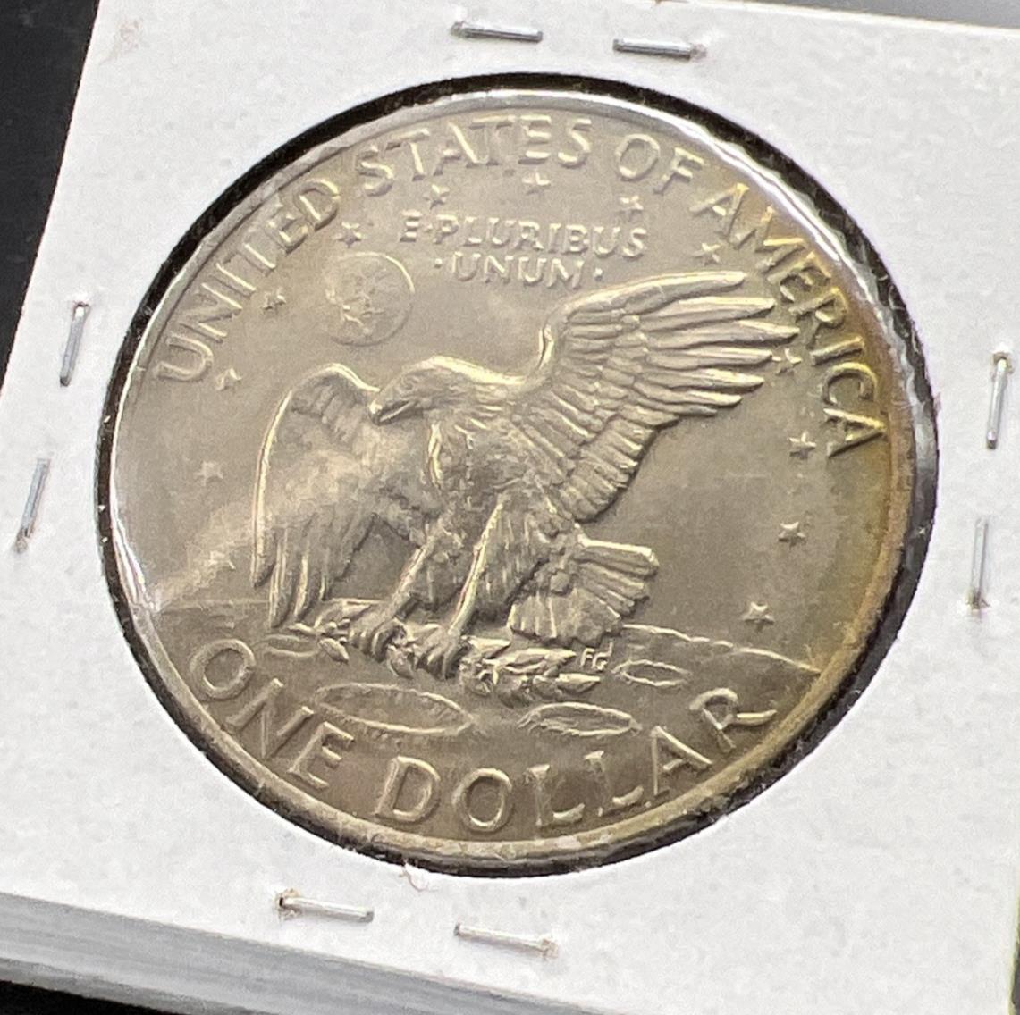 1972 Ike Eisenhower Clad Dollar Coin AU About UNC Neat Toning Toner