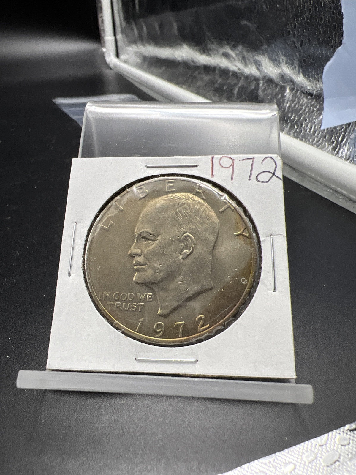 1972 Ike Eisenhower Clad Dollar Coin AU About UNC Neat Toning Toner
