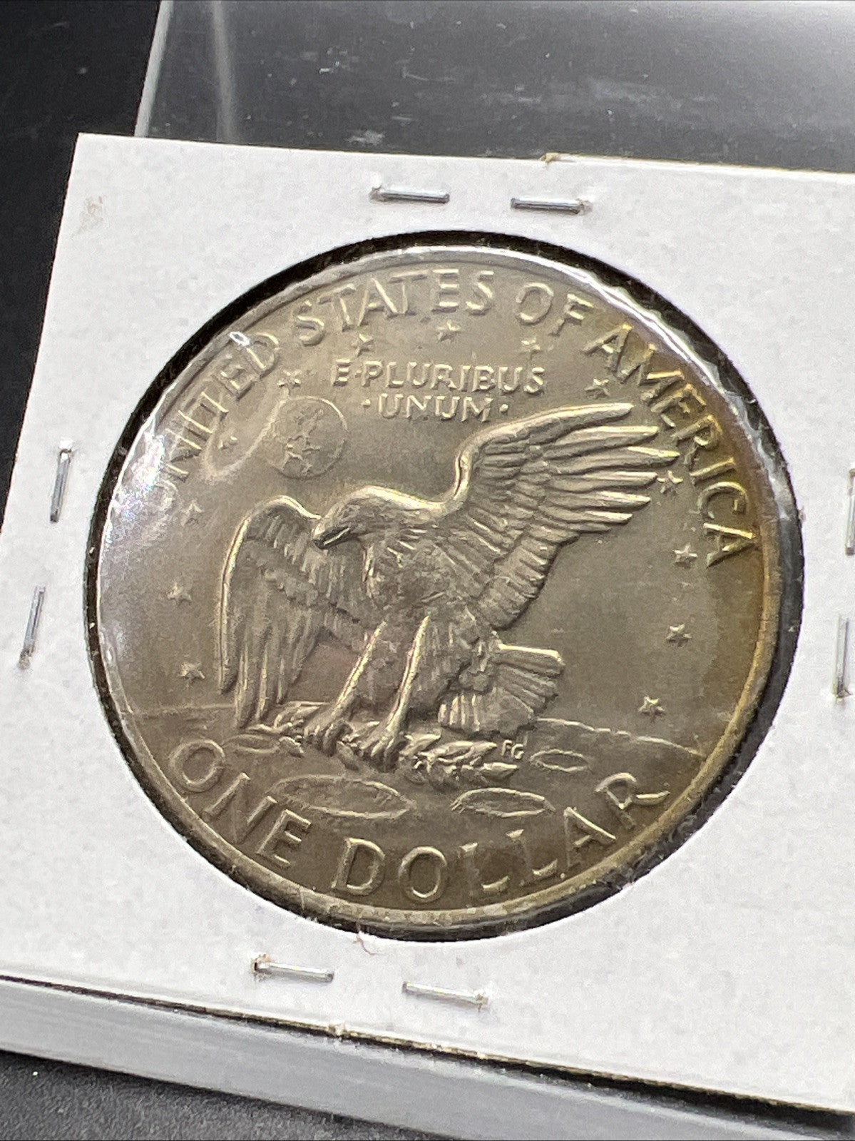 1972 Ike Eisenhower Clad Dollar Coin AU About UNC Neat Toning Toner
