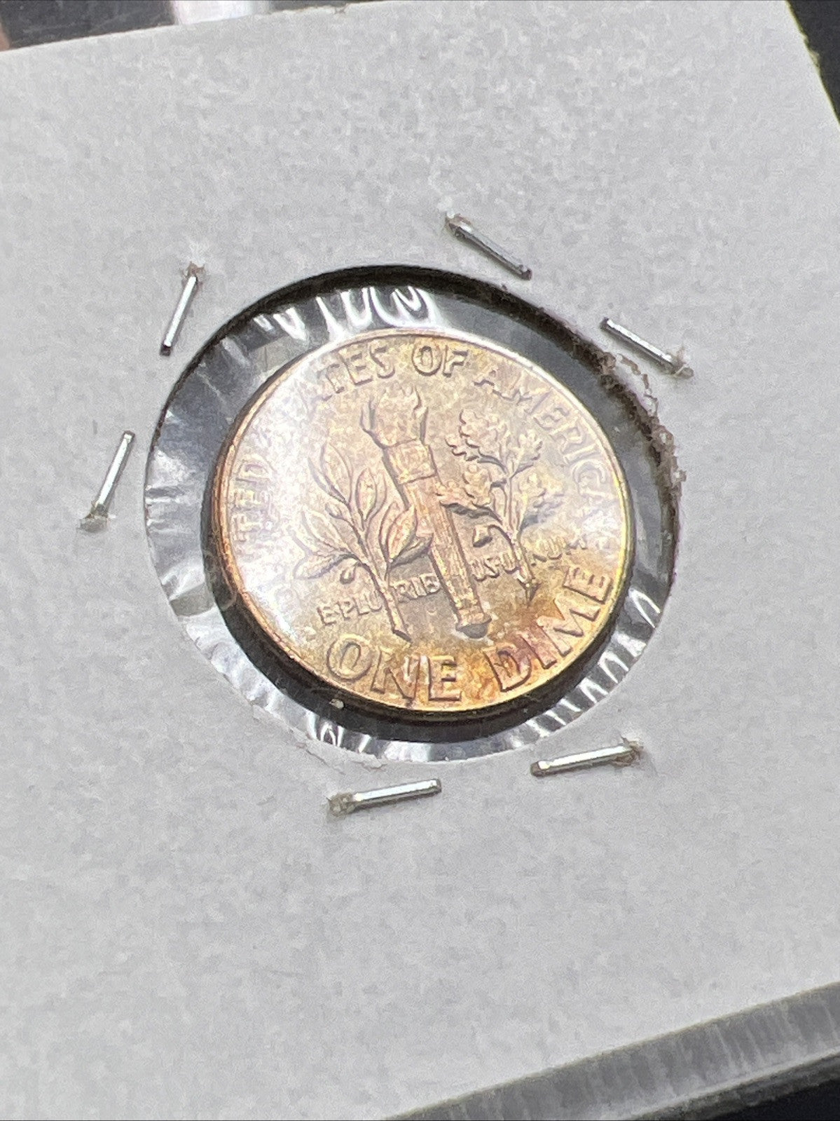 1958 P 10c Roosevelt Silver Dime Neat Toning Toner #YL UNC