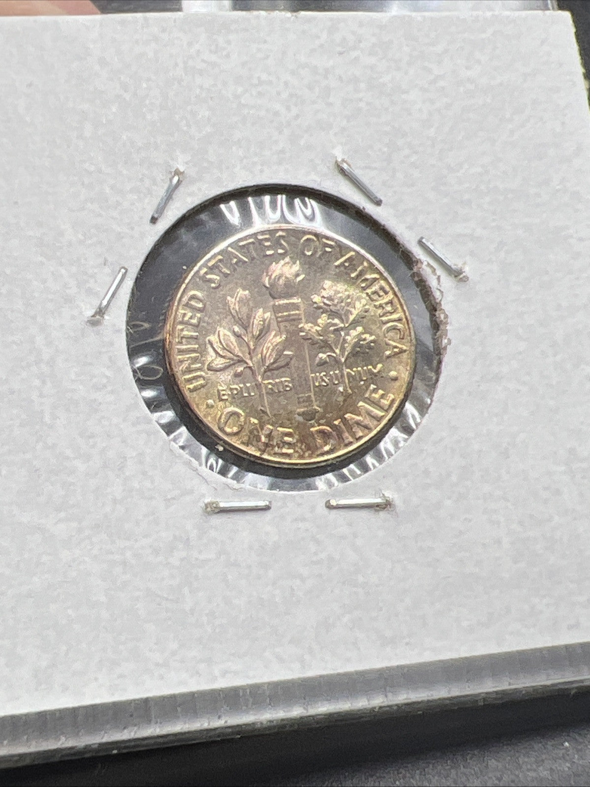 1958 P 10c Roosevelt Silver Dime Neat Toning Toner #YL UNC