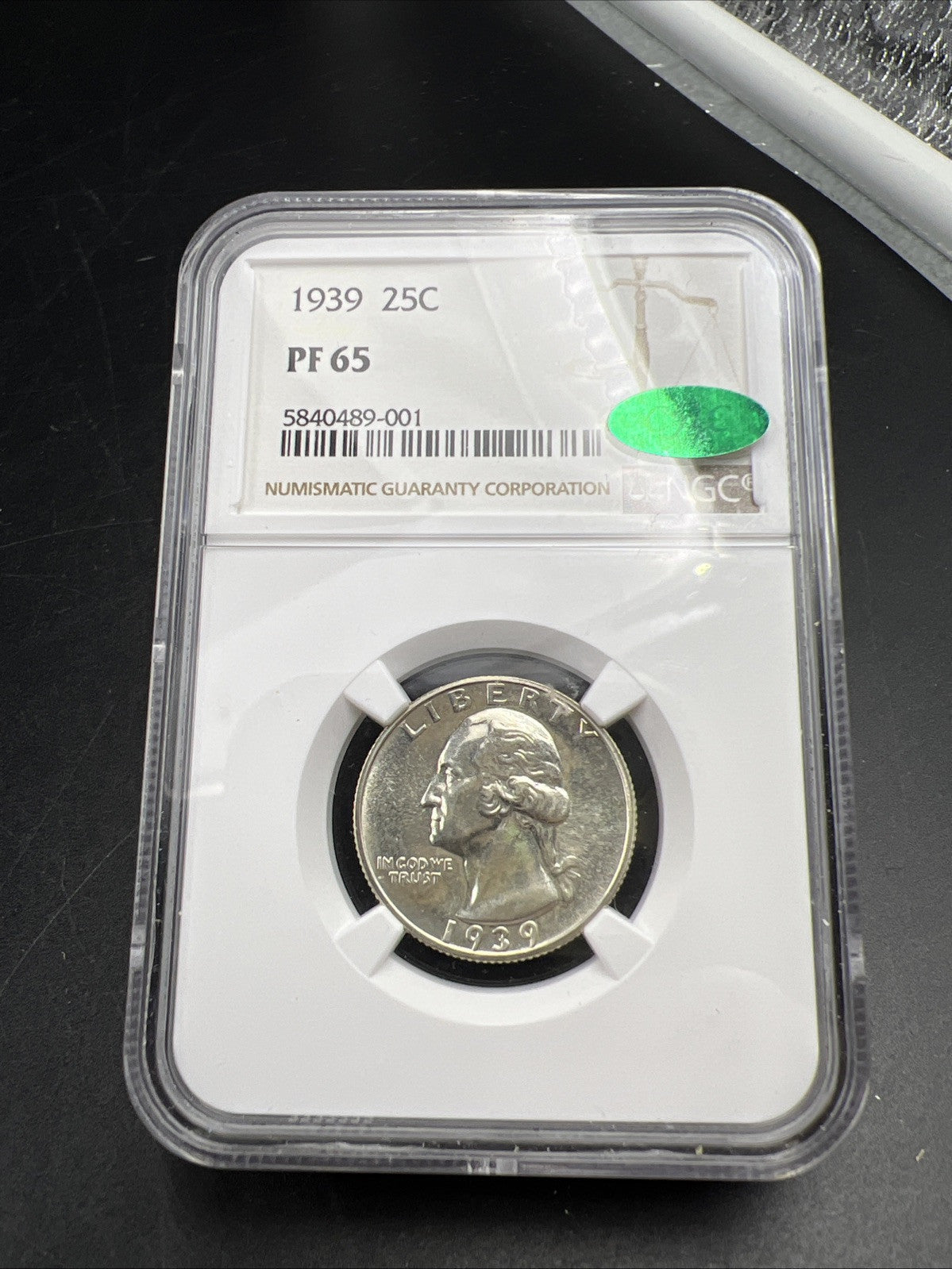 1939 25c PF65 NGC Washington Silver Quarter Coin Gem Proof CAC Certified