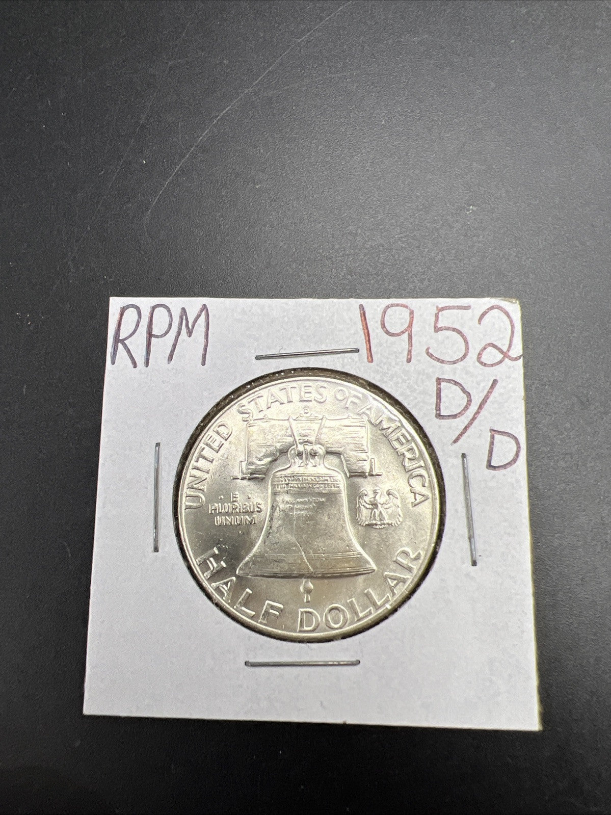 1952 D D/D RPM 50c Franklin Silver Half Dollar Coin BU UNC