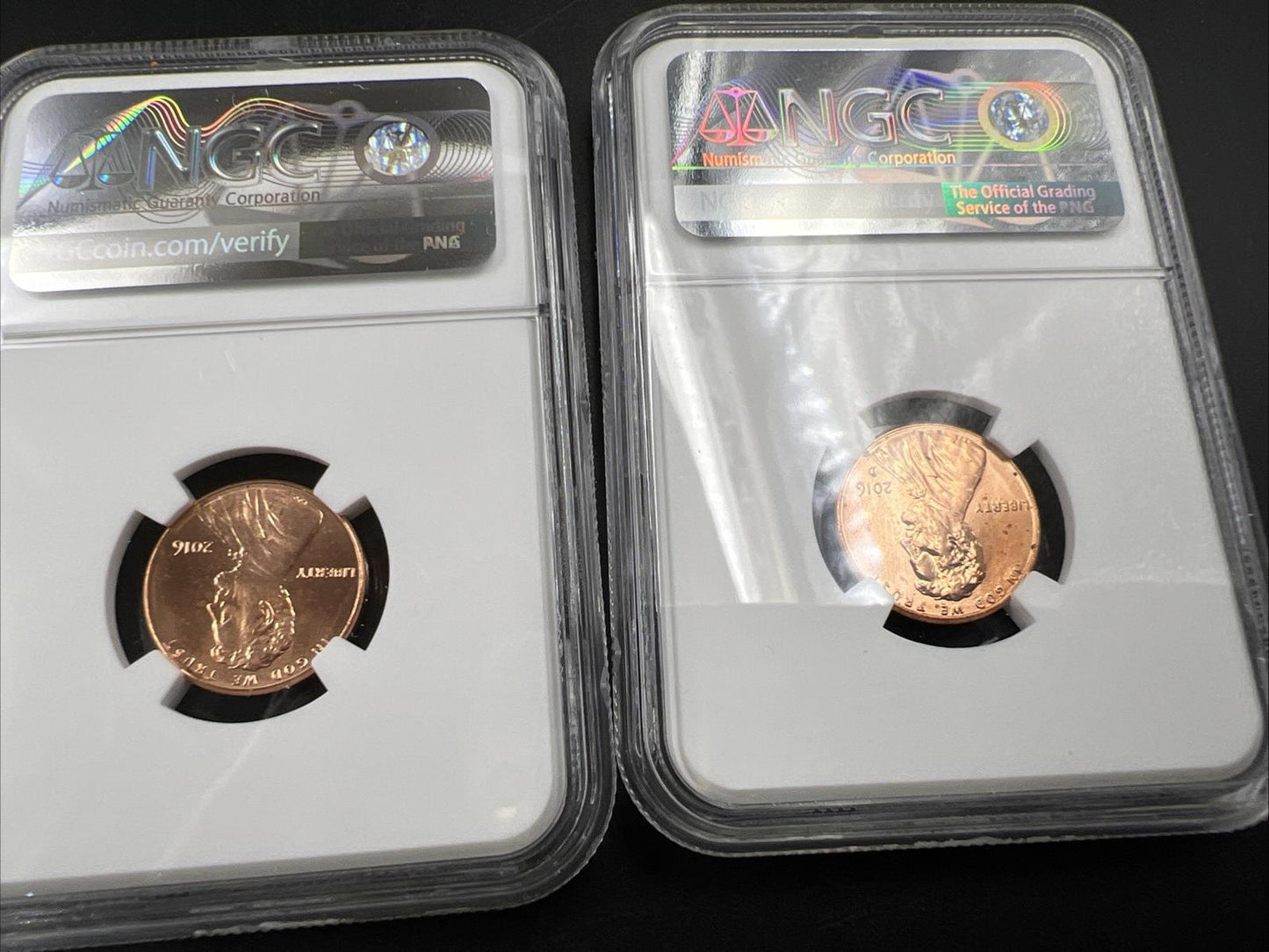 Two Coin Set 2016 P & D 1c Lincoln Shield Cent NGC MS66 Gem BU Certified