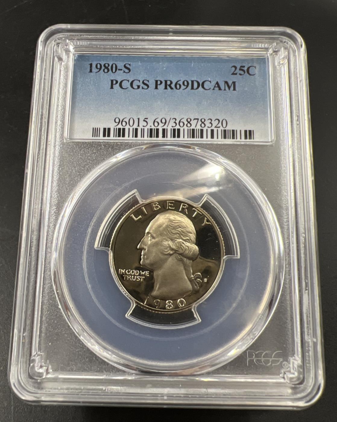 1980 S 25c Clad Copper Nickel Washington Quarter Coin PCGS PR69 DCAM #320
