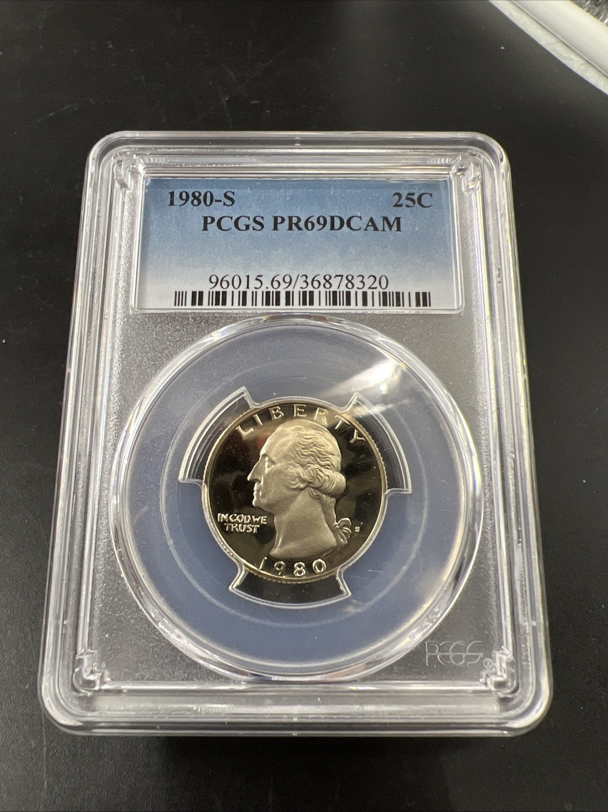 1980 S 25c Clad Copper Nickel Washington Quarter Coin PCGS PR69 DCAM #320