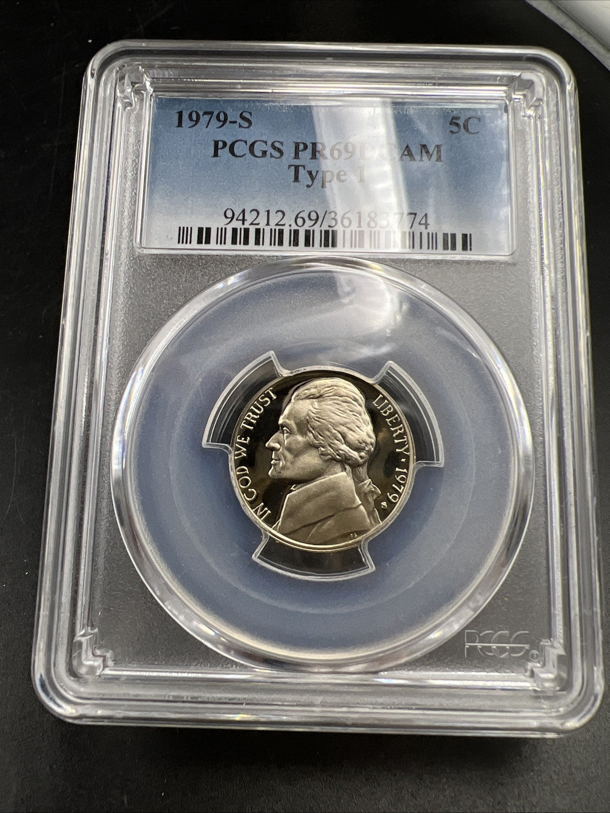 1979 S Type 1 5c Jefferson Nickel PCGS PR69 Gem Proof Certified #74